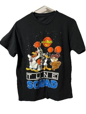Space Jam Tune Squad Graphic Black Men's Crew Neck Short Sleeve T-Shirt Size M